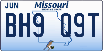 MO license plate BH9Q9T
