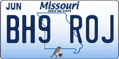 MO license plate BH9R0J