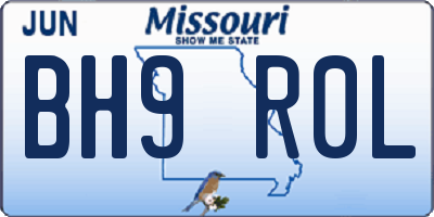 MO license plate BH9R0L