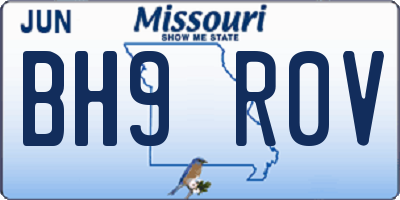 MO license plate BH9R0V