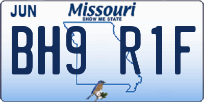 MO license plate BH9R1F