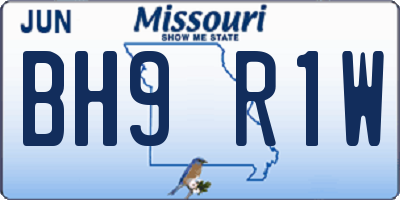 MO license plate BH9R1W