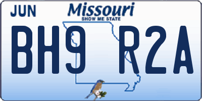 MO license plate BH9R2A
