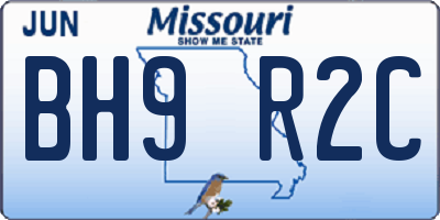 MO license plate BH9R2C