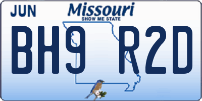 MO license plate BH9R2D