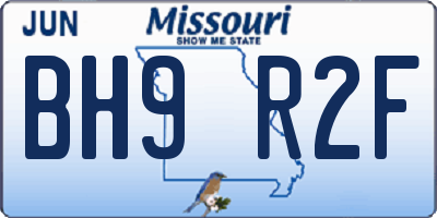 MO license plate BH9R2F