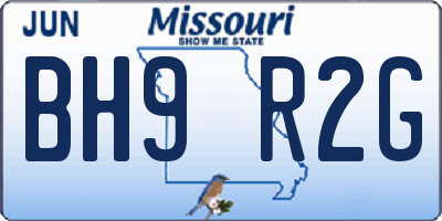 MO license plate BH9R2G