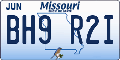 MO license plate BH9R2I