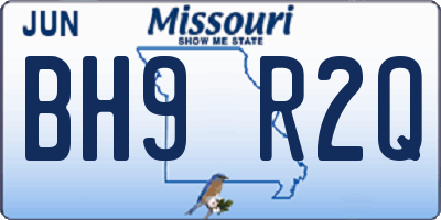 MO license plate BH9R2Q