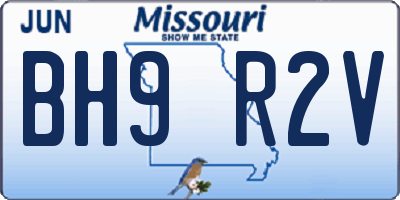 MO license plate BH9R2V