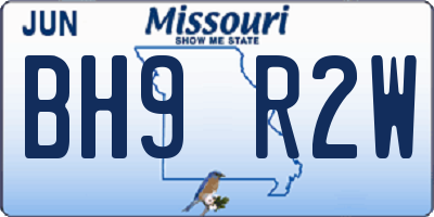 MO license plate BH9R2W