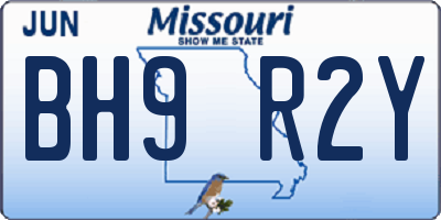 MO license plate BH9R2Y