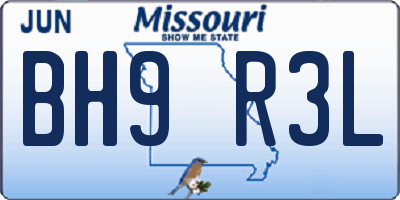 MO license plate BH9R3L