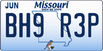 MO license plate BH9R3P