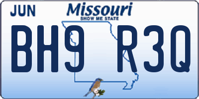 MO license plate BH9R3Q