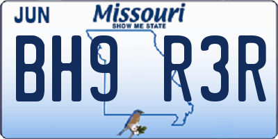 MO license plate BH9R3R