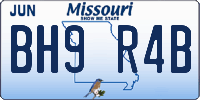 MO license plate BH9R4B