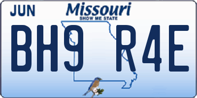 MO license plate BH9R4E