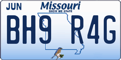 MO license plate BH9R4G