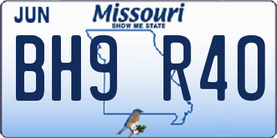 MO license plate BH9R4O