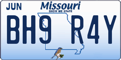 MO license plate BH9R4Y
