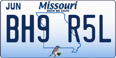 MO license plate BH9R5L