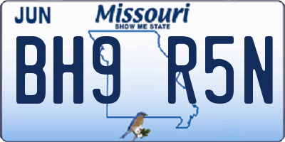 MO license plate BH9R5N