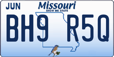 MO license plate BH9R5Q