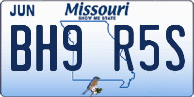 MO license plate BH9R5S