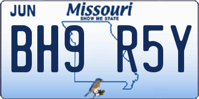 MO license plate BH9R5Y