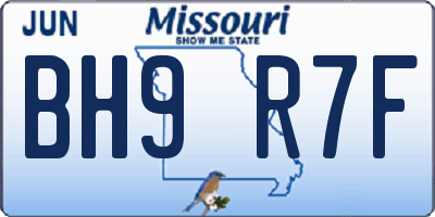 MO license plate BH9R7F