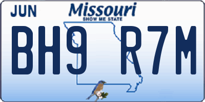 MO license plate BH9R7M