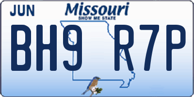 MO license plate BH9R7P