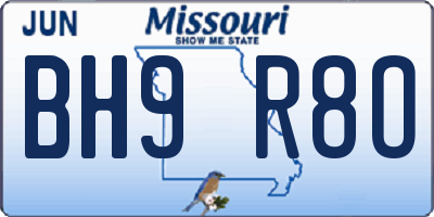 MO license plate BH9R8O