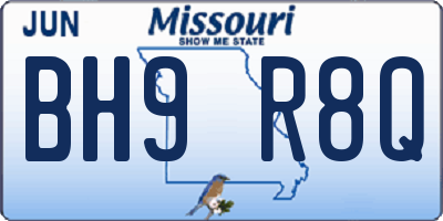 MO license plate BH9R8Q