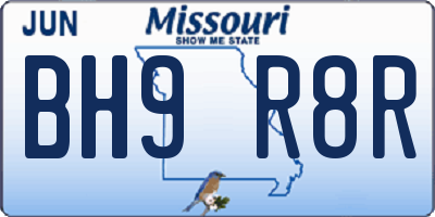 MO license plate BH9R8R