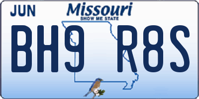MO license plate BH9R8S