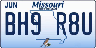 MO license plate BH9R8U
