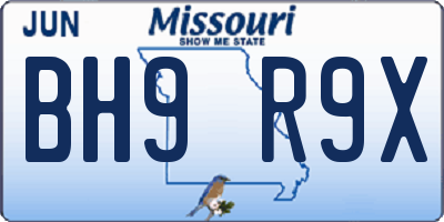 MO license plate BH9R9X