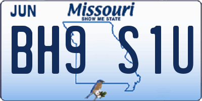 MO license plate BH9S1U