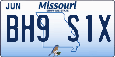 MO license plate BH9S1X