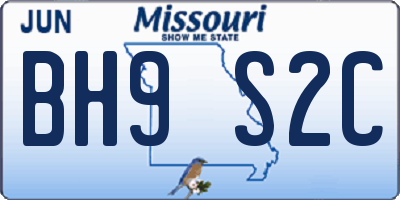 MO license plate BH9S2C