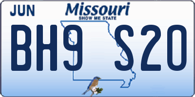 MO license plate BH9S2O