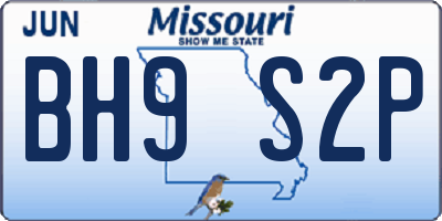 MO license plate BH9S2P
