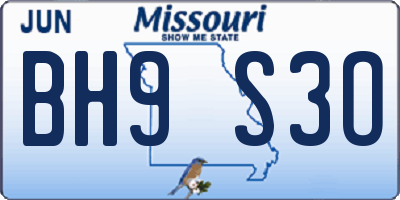 MO license plate BH9S3O