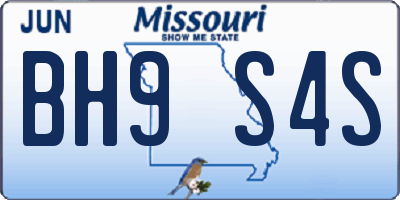 MO license plate BH9S4S
