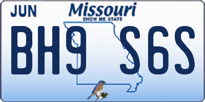 MO license plate BH9S6S