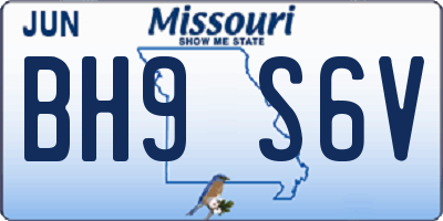 MO license plate BH9S6V