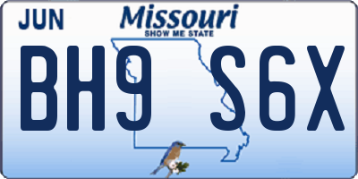 MO license plate BH9S6X