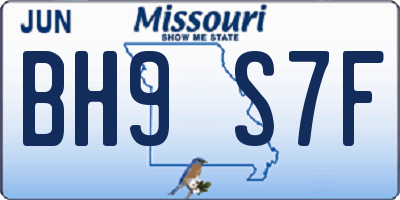MO license plate BH9S7F